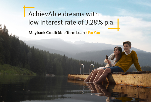 Enjoy low interest rate of 3.28% p.a. with Maybank CreditAble Term Loan.