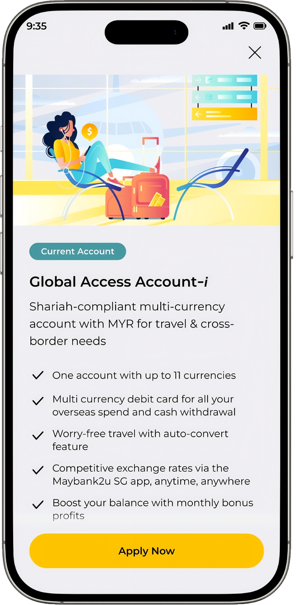 Step 2 — Review the account benefits and tap Apply Now